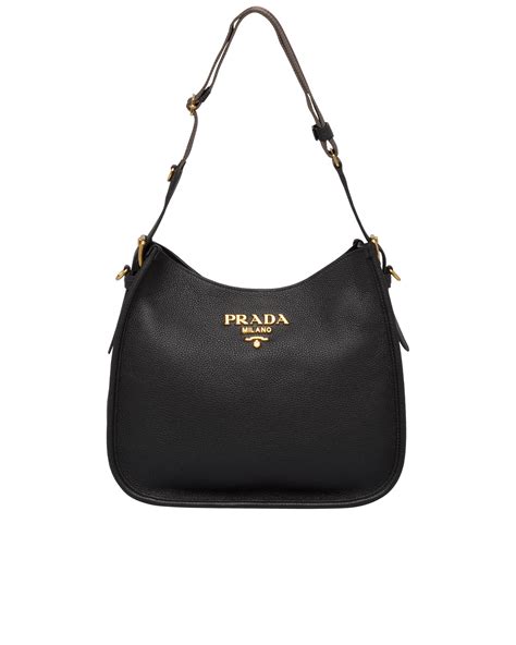 prada hobo leather bag|Prada adjustable shoulder.